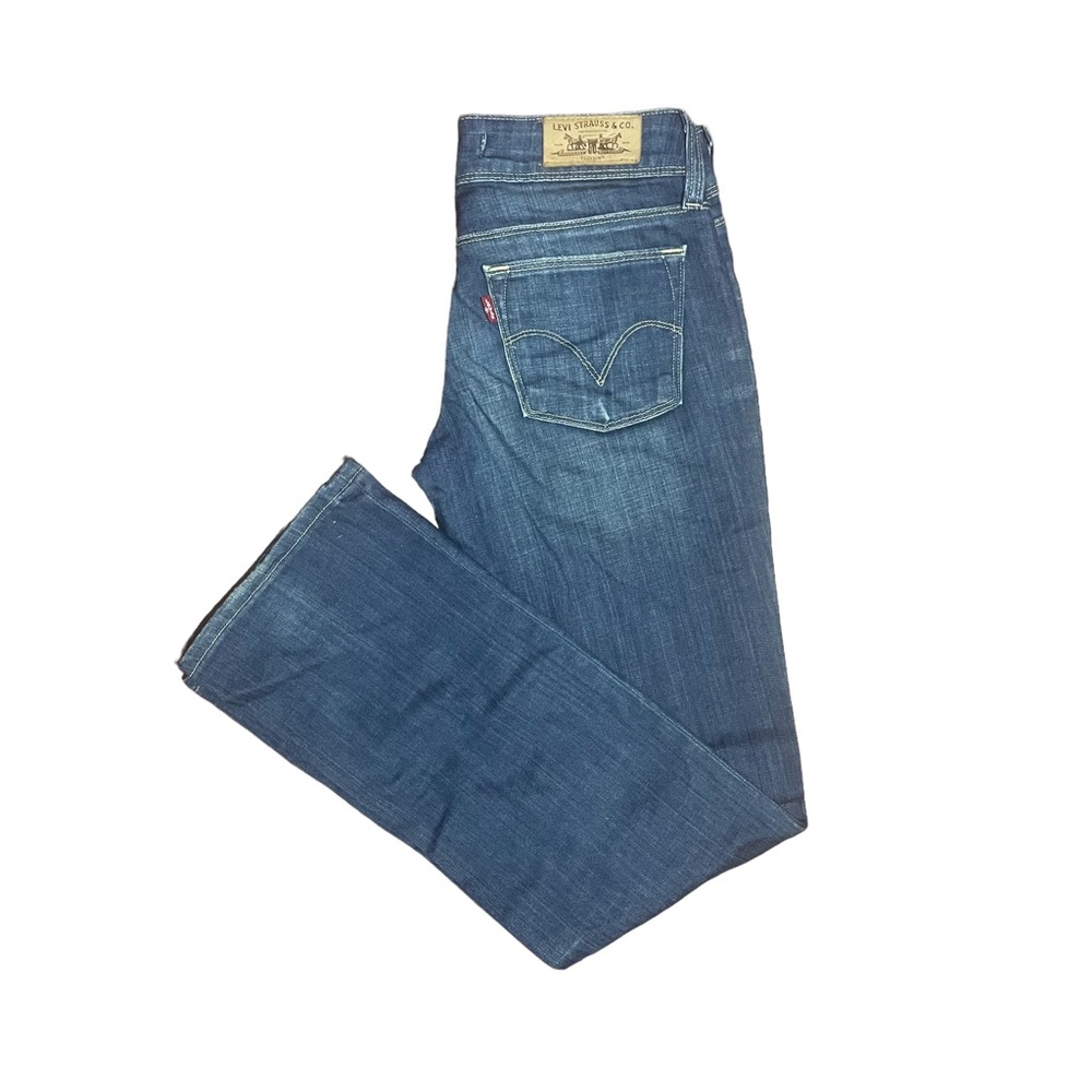 Levis 570 straight fit blue denim jeans size 27X32 low rise zipper